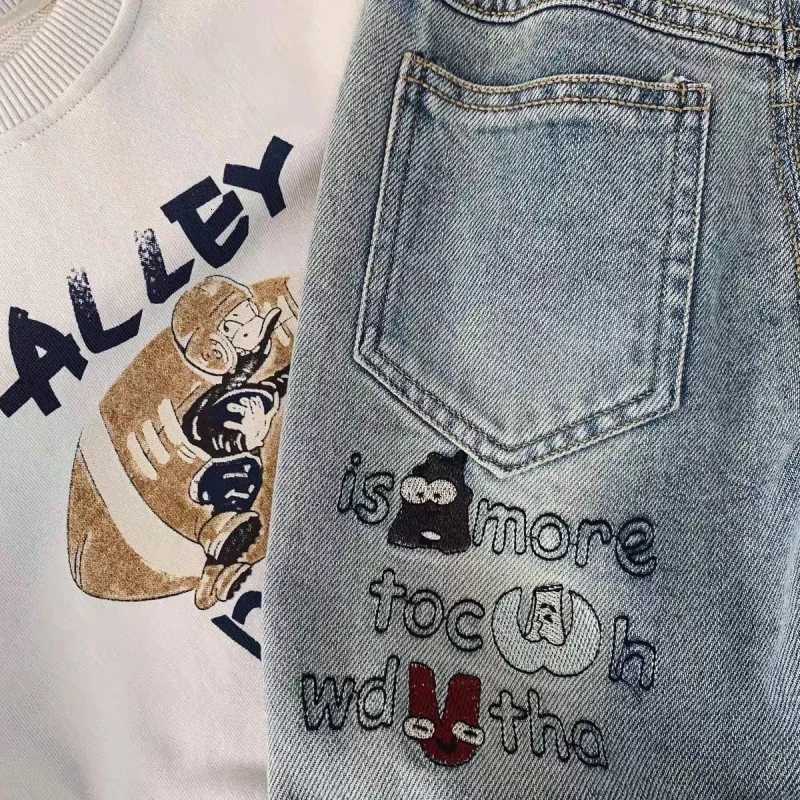 Spring Autumn Toddler Boys Denim Pants Cotton Animepattern Babys Boys Jeans Casual Loose Elastic Waist Trousers For Children BoyT251017