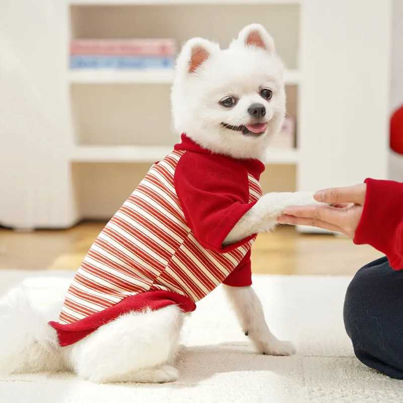 Pet Dog Hoodies Autumn Winter Warm Dog Clothes for Small Dogs Kitten Puppy Costumes Pet Striped Dog Shirt Chihuahua SweatshirtW251017