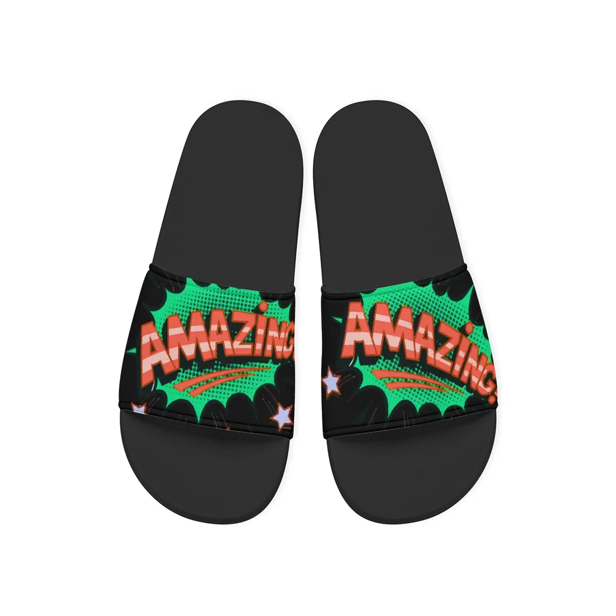 DHgatepod Men's Non-Slip Sandals | Easy Slip-On PU Upper | Flexible EVA Sole | Quick Dry Indoor Outdoor Wear