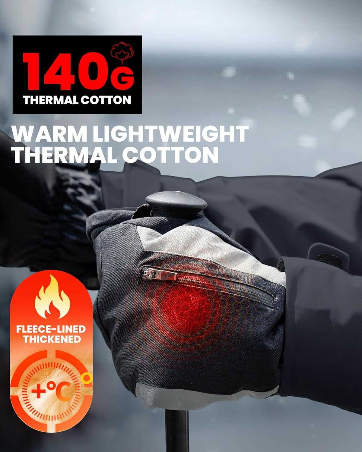 Ski Mittens for Women Men Waterproof Windproof Ski Gloves Winter Warm Snowboarding Gloves Z251017