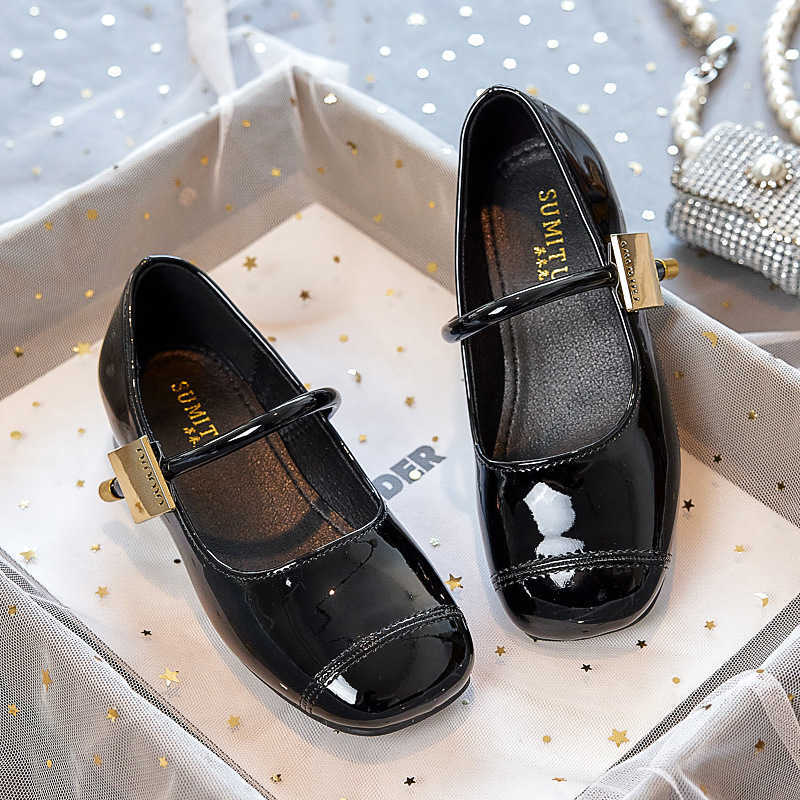 Girls high heels childrens princess leather shoes 2025 Spring and Autumn new item Mary Jane patent leather soft soled baby single shoes W251017