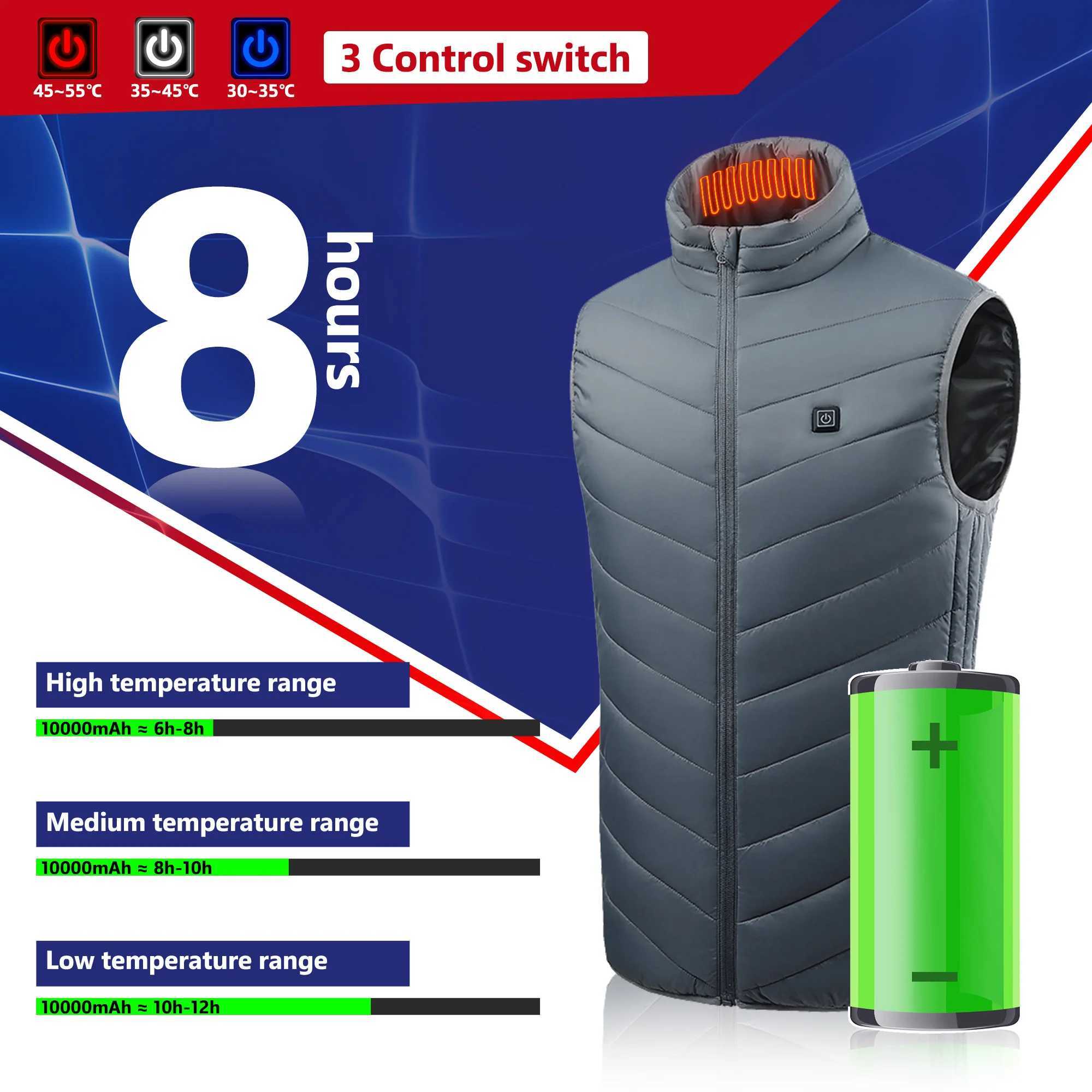 21 Heated Vest Electric Heated Jackets Men Women Sportswear Heated Coat Motorcycle USB Heating Jacket For Camping Outdoor H251017