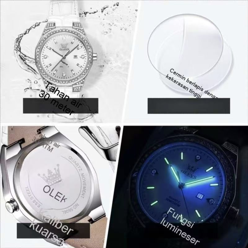 Designer watch ladies watch luminous waterproof leather belt diamond trend fashion temperament quartz