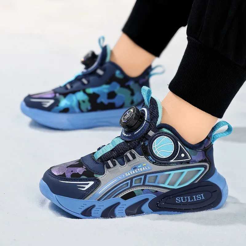 Winter Children Sneaker Boys Basketball Shoes Kids Sneakers Warm Plush Athletic Footwear Boys Outdoor Sports Shoes 4 To 10 YearsT251017