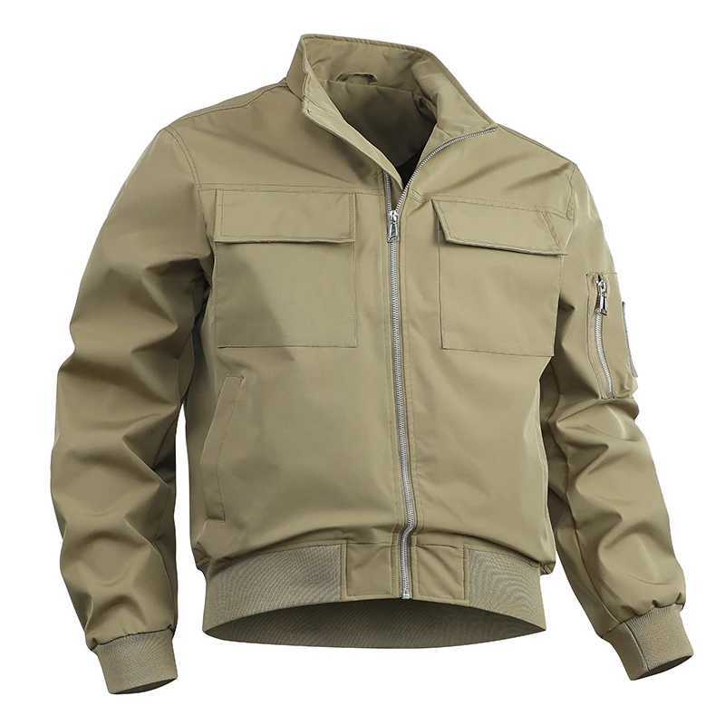 Mens Workwear Cargo Jacke Autumn Winter Warm Windbreaker Bomber Jackets Man Outdoor Fashion Casual Coat Stand Slim Jacket Male J251017