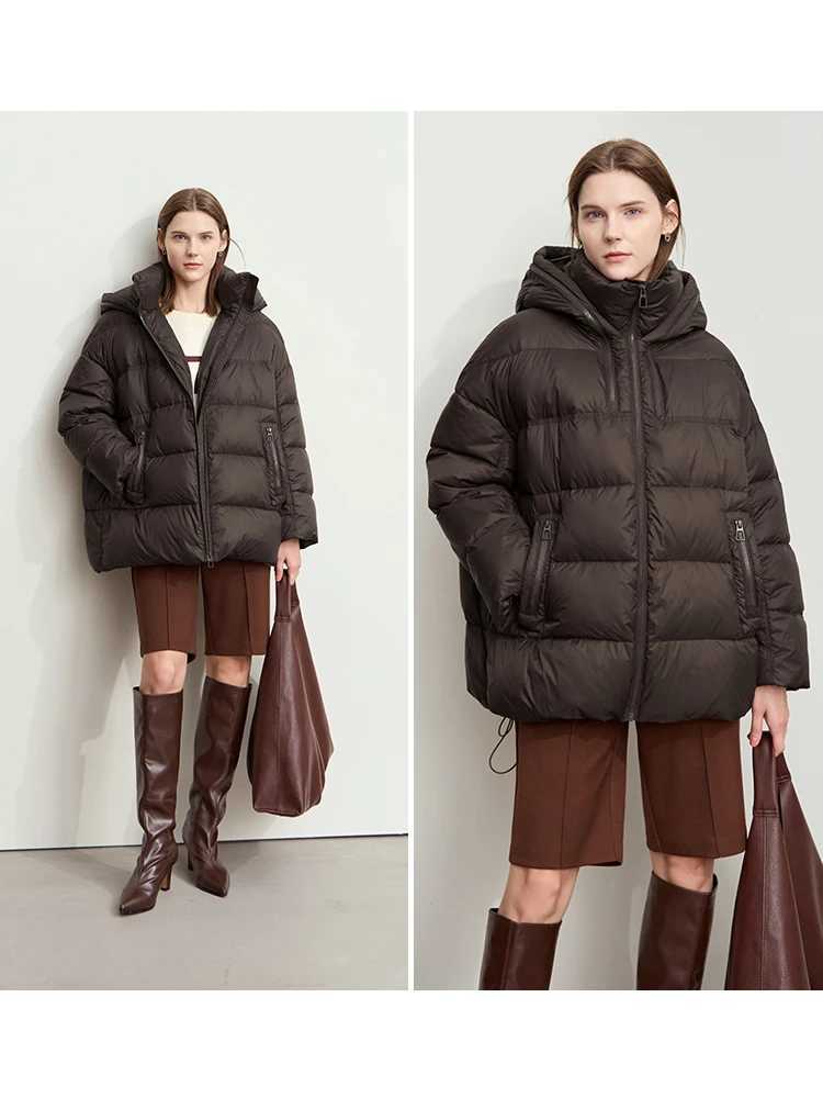 AMII Minimalist Women Winter Down Jacket 2024 New Warm Thick Hooded Parkas Coats Loose Female Commuter Puffer Overcoat 12444031 W251016