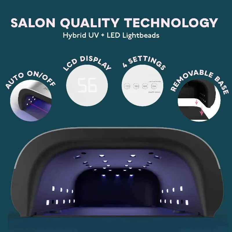 Nail Dryer Smart 20 48W UV LED Lamp Nail with Smart Timer Memory Invisible Digital Timer Display Nail Drying Machine 251014