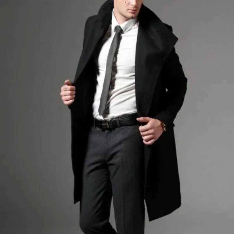 Autumn Winter Top Quality Mens Fashion Casual Single Breasted Long Trench Coat Jacket Woolen Overcoat British Style D74 Z250918