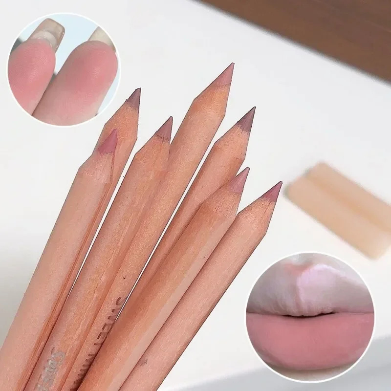 Rose Pink Lip Liner Matte Long Lasting Natural Lipliner Pencil Wooden Pole Nude Brown Lip Liner Lipstick Lips Contour Makeup 251014