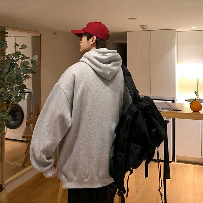 Letter Print Mens Hoodies Korean Fashion Harajuku Oversized Pullover Hip Hop Long Sleeve Hooded Sweatshirts Streetwear Z251017