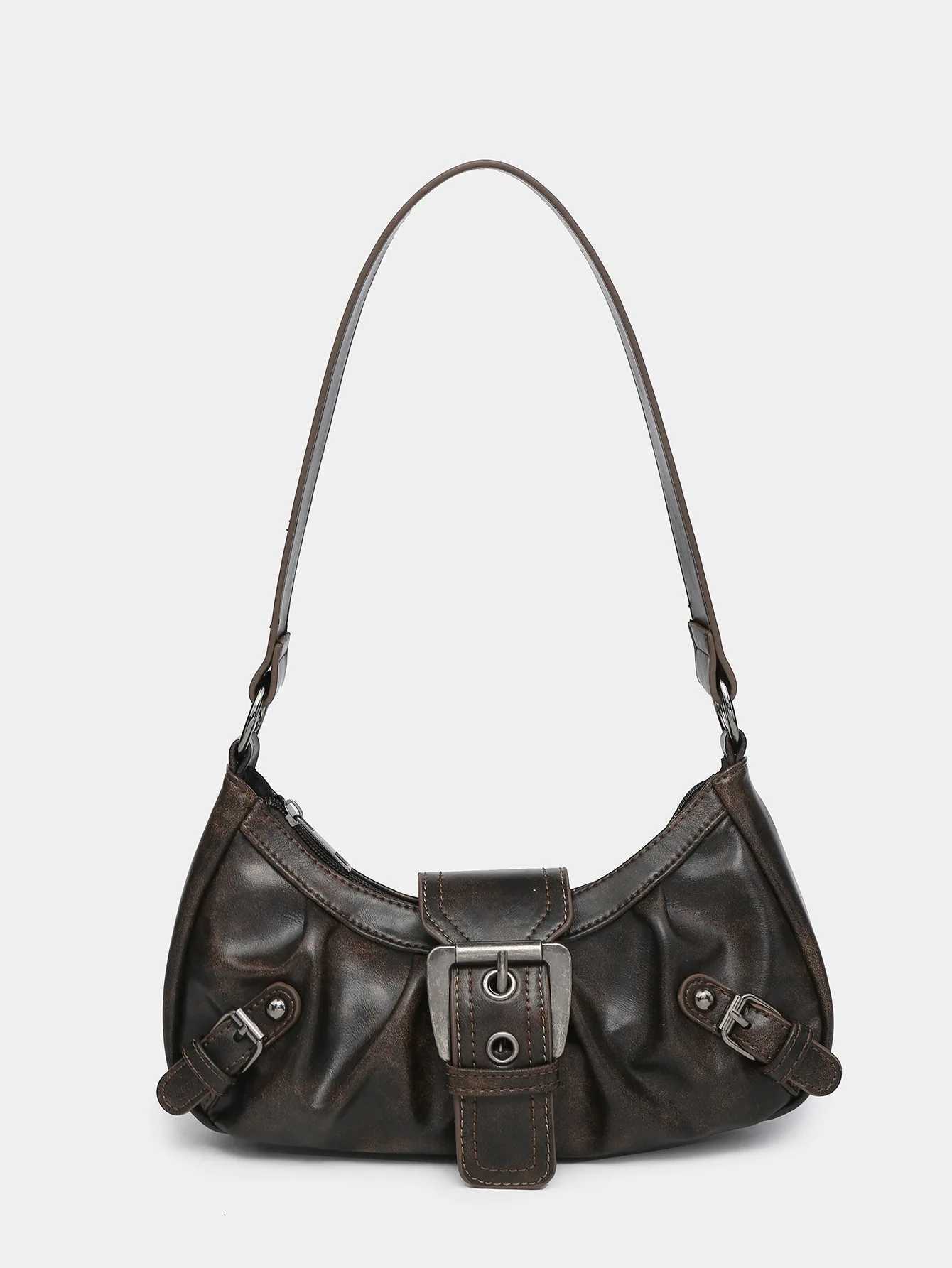 2024 spring hot selling Maillard style small bag spicy girl Y2K wasteland style vintage leather shoder armpit bag1 D251017