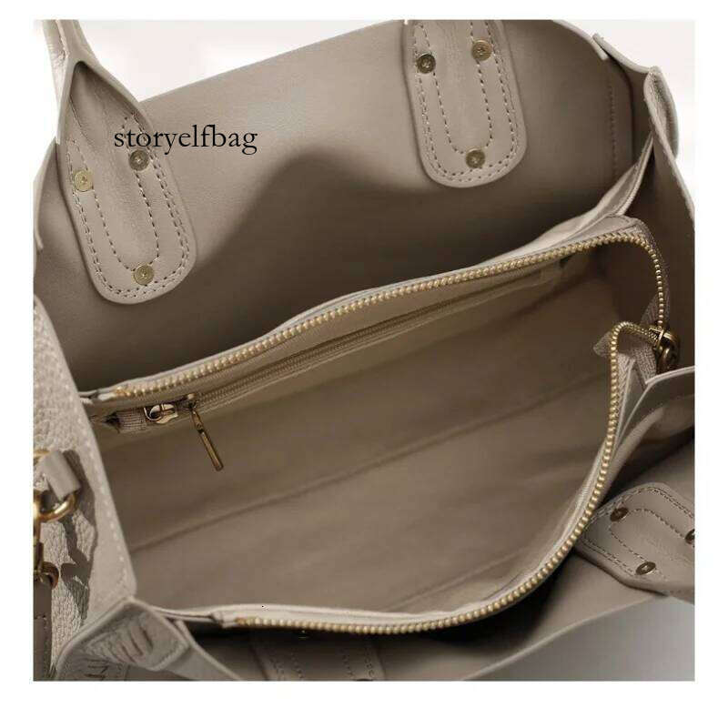 Limited Simple Classic Natural Cow Leather Women's Handbag Designer Large Tote Business Commuter Ladies Shoulder Bag