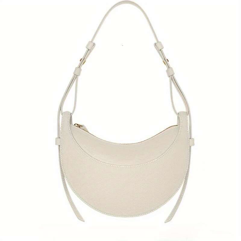 Christmas Birthday Mother's Day Gift Date Business Trip Party Easy To Carry - Hong Kong Niche Design Two-Layer Leather Crescent 2025 New High-End