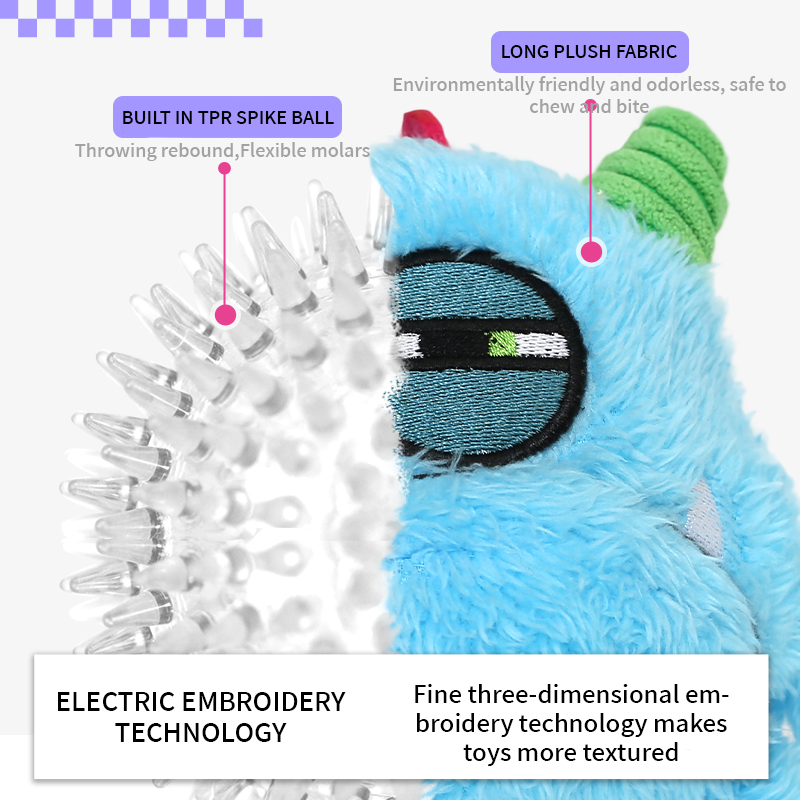 Dragon Egg Q Treasure Dog Toy, Resistant to Bite and Grind Teeth, Sound making Plush Ball for Small, Medium and Large Dogs to Relieve Bore