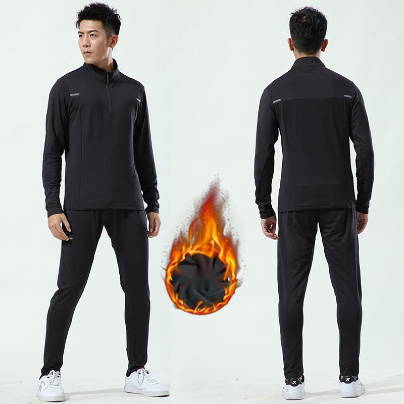 Quick-Dry Sports Long Sleeve Set for Men, Autumn and Winter Breathable Running Top