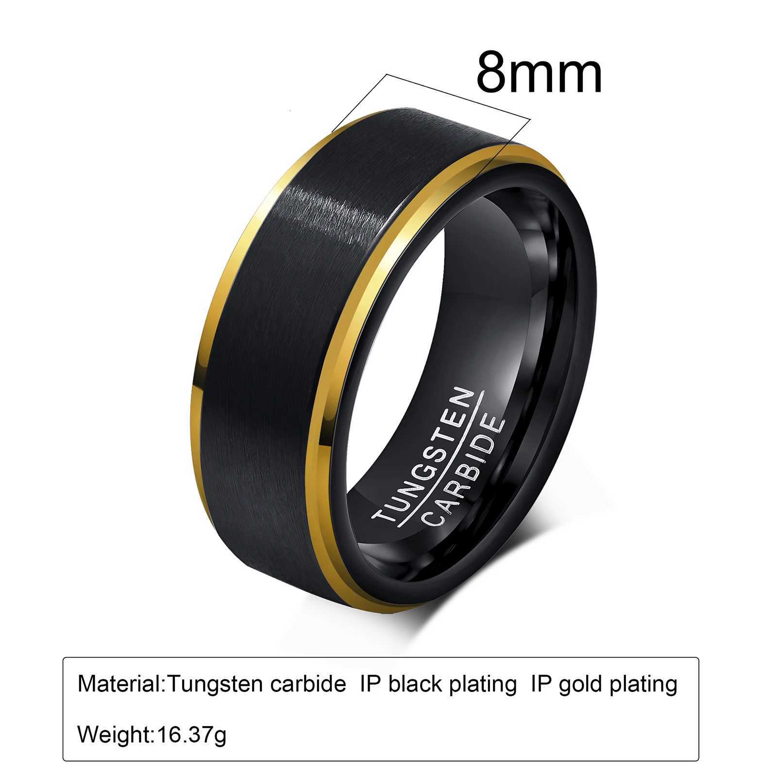 Vnox 8mm Tungsten Wedding Rings for Men Anti Scratch Matte Surface Finger Band Black Blue Simple Basic Male Bridegroom RingW251017