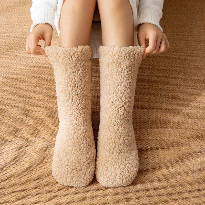 Thickened Thermal Socks Women Winter Warm Home Soft Thickened Plus Velvet Sleeping Anti Slip Floor Slipper Sock Halloween Gift 251017