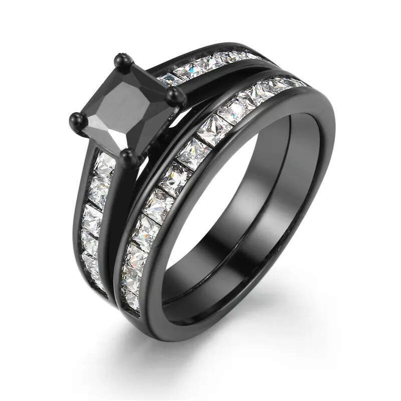 Princess cut Lab Dia Promise Ring sets Sterling Sier Party Wedding Rings for Women Bridal Fine Zircon Engagement Jewelry Gift