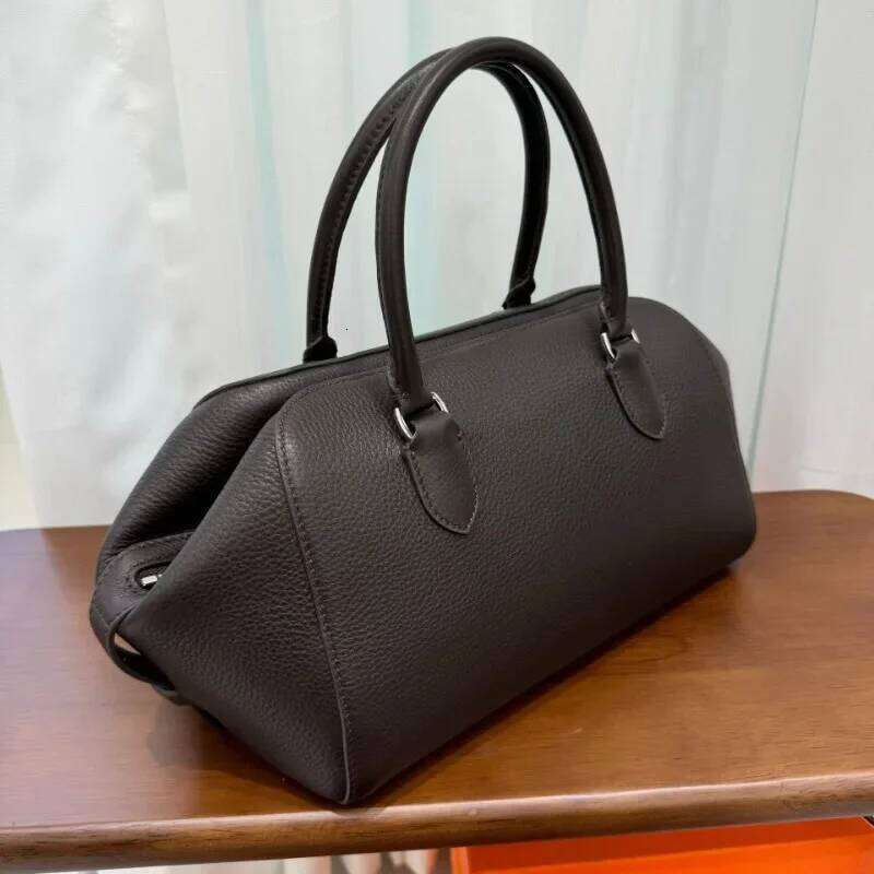 Light High Quality First-layer Cowhide Boston Shafee Line Bowling Premium Leather Women's Large-capacity Pillow Bag