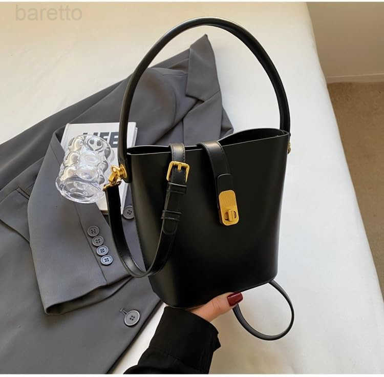 Bucket Bag for Women Stylish Shoulder Bag PU Leather Crossbody Bag Trendy Purse with Zipper Closure Z251017