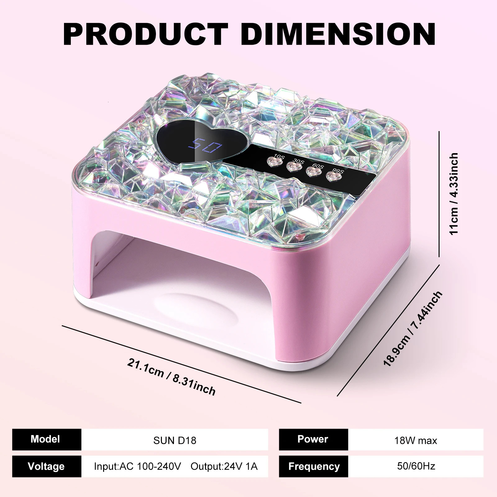 Professional UV LED Nail Lamp 45 LED Lamp Beads Nail Dryer with Timer Sensor Quick Cure All Gel Manicure Nail Light Tool 251014