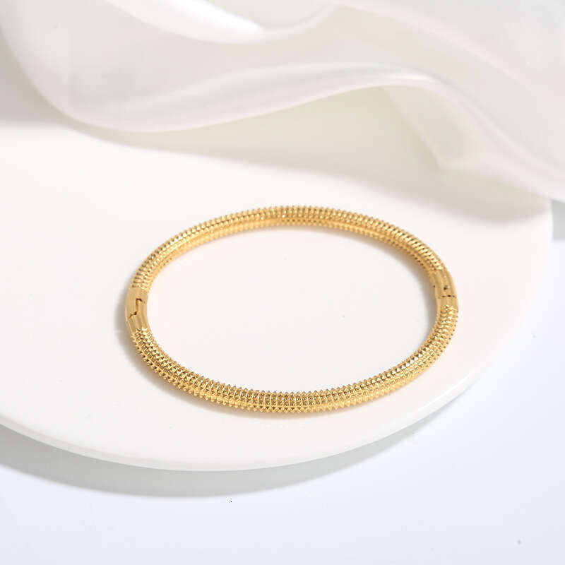 2025 New Fashion Simple Smooth Buckle Personality Titanium Steel Open Women's Bracelet Jewelry ddmypluto