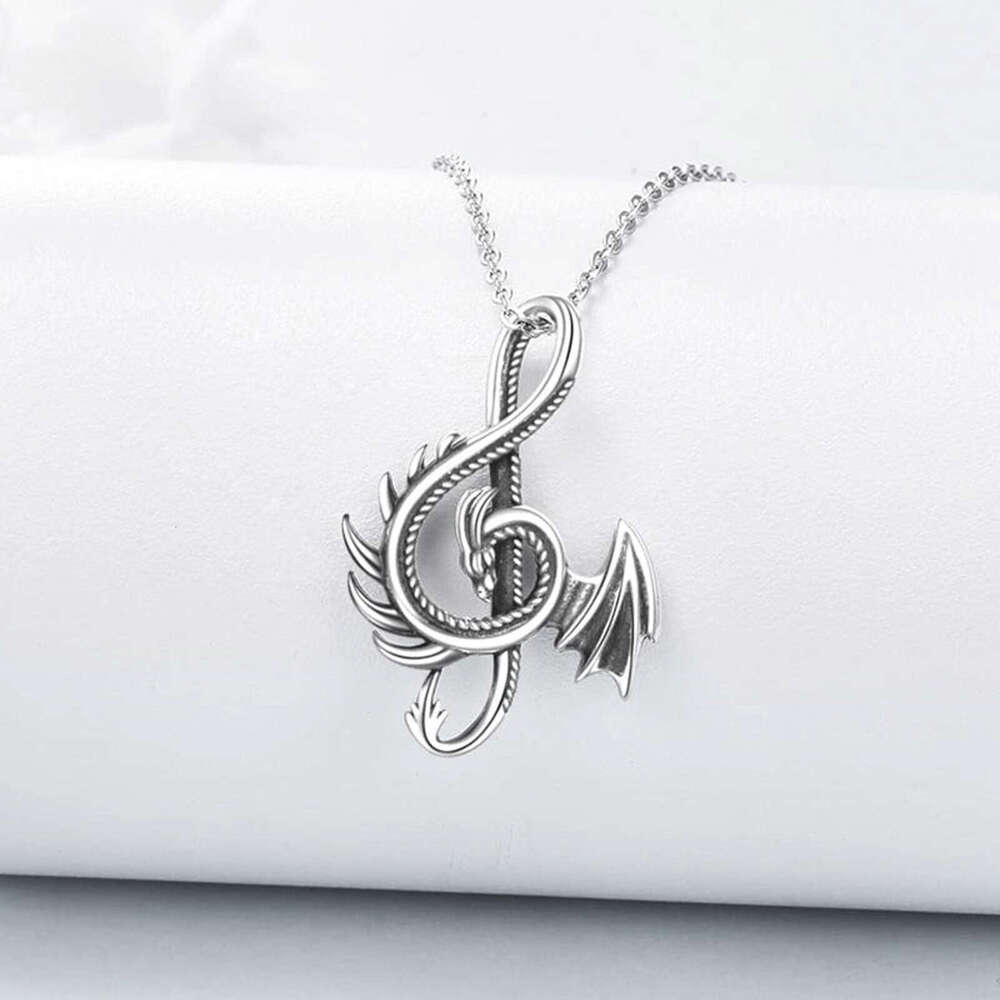 2025 New Jewelry Alloy Musical Note Necklace THE DRAGON Dragon Pendant Hot Sale