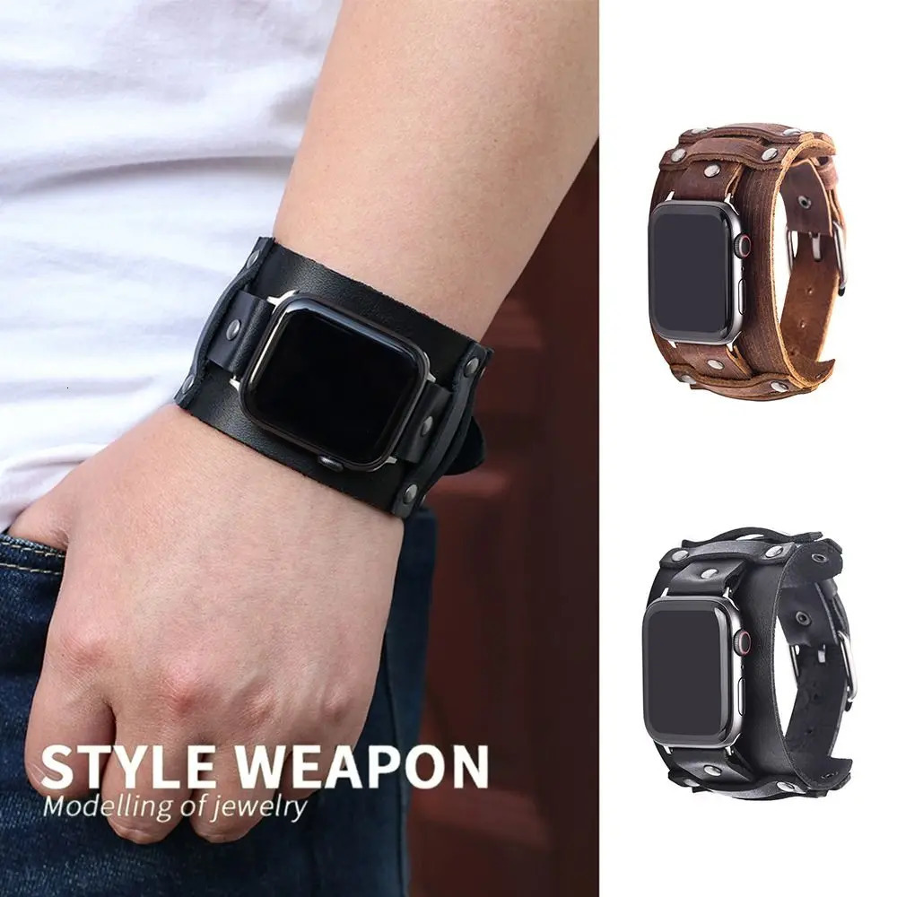 Punk Band Strap Leather Watch Strap High Quality Watch Band for Watch Unisex 251016