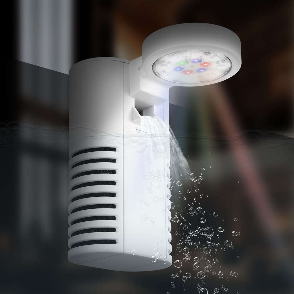 Acrylic Fish Tank with Night Light, 3 Gallon Fish Tank with Filter and Light, Self Cleaning Desktop Aquarium Starter Kit & LED Lamp, 360 View for Smal