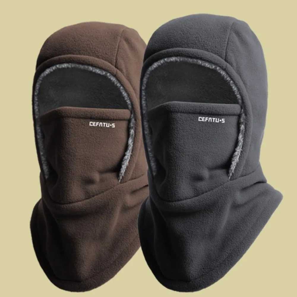Fleece Balaclava Cycling Cap Coldproof Windproof Warm Hood and Hat Thicken Thermal Ski Windproof Cap Women Men H251017