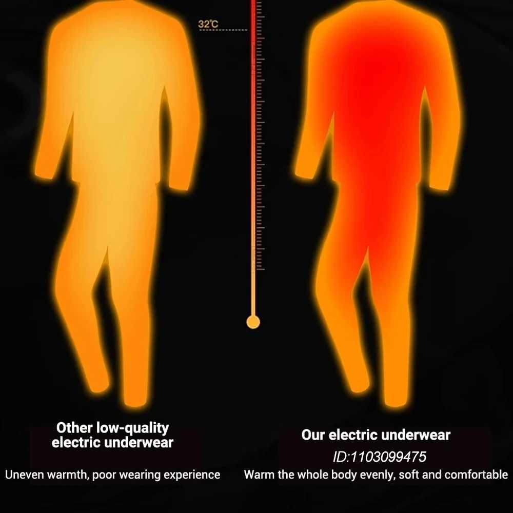 28 Areas Heated Underwear Hiking Shirts Skiing Suits Tops Pants Men Women Thermal Underwear USB Heating Jacket Winter Clothing H251017