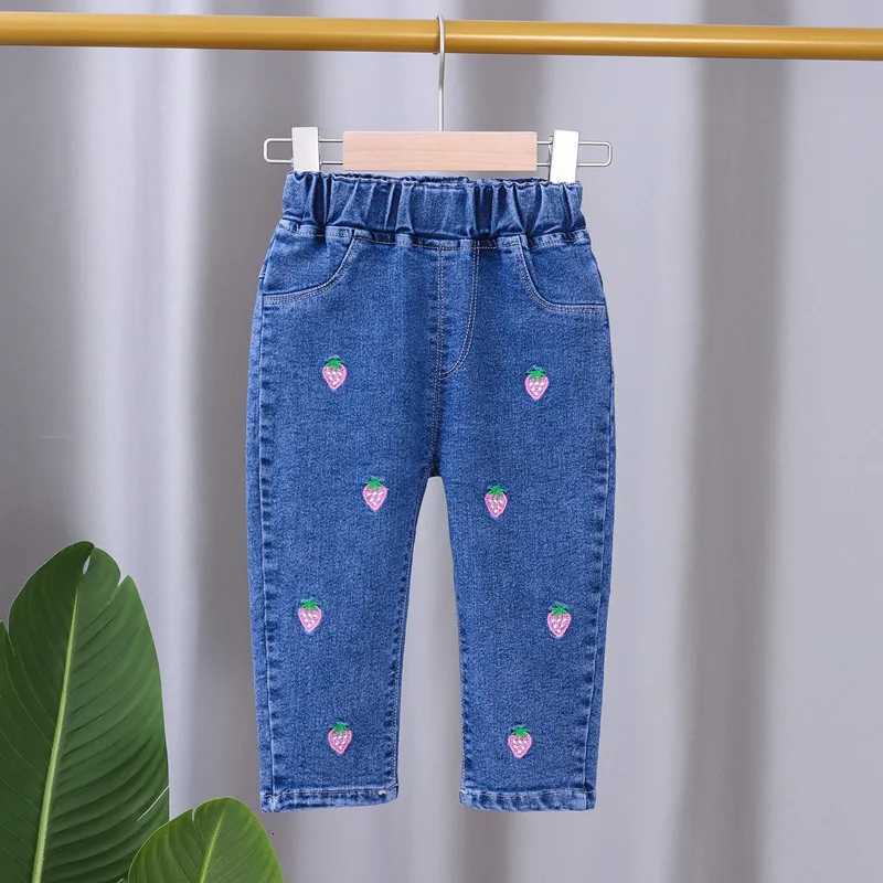 2024 New Boys Girls Jeans Cartoon Printing Trousers Childrens Spring Autumn Casual Loose AllMatch Jeans TrousersT251017