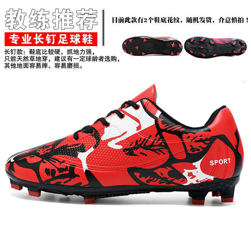Football Leather Surface Long Spikes Soccer Sports Low Top new Youth Training Shoes Large Size