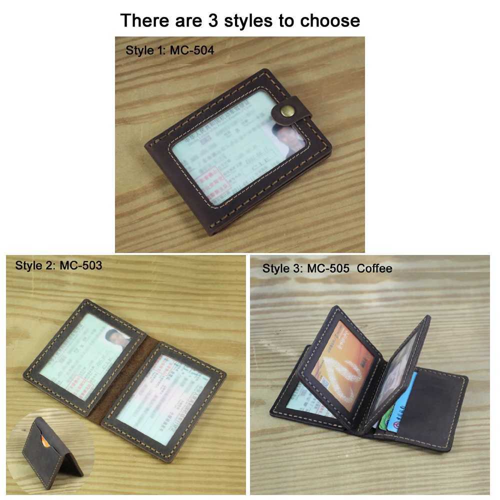 luxury Handmade Genuine Leather Card Holder Driving License Cover Badge Sleeve Name Card Driver Case Photo ID HolderW251017