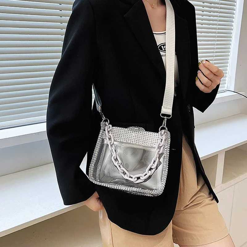PVC Transparent Single Shoulder Chain Portable Messenger Bags Small Square Satchel Bag Girls Gift Clear Crossbody Bag for Women Z251017