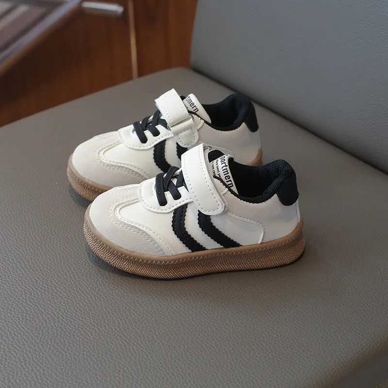 Super Childrens Flat Casual Shoes Students Shallow Stripes Girls Sneakers Leather Kids Shoes for Boys Patchwork Footwear H07221T251017