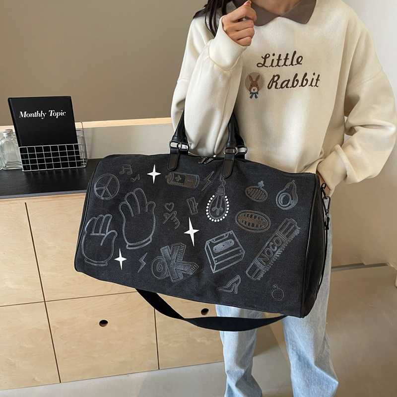 New Fashion Large Capacity Handheld Travel Bag Commuting Short Distance Lightweight Crossbody Bag Printed Business Outdoor Shoulder Bag 250415