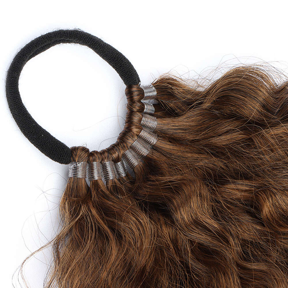Long for Women Korean Style Synthetic Hair Ponytail Natural Elastic Band Curly Wig Braid