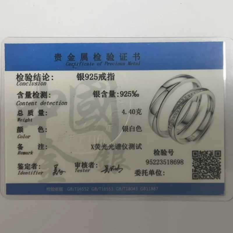 Fashion Genuine 100 925 Sterling Silver Ring for Women Men Engagement Zircon Couple Rings Wedding Band Jewelry Gift For LoversW251017