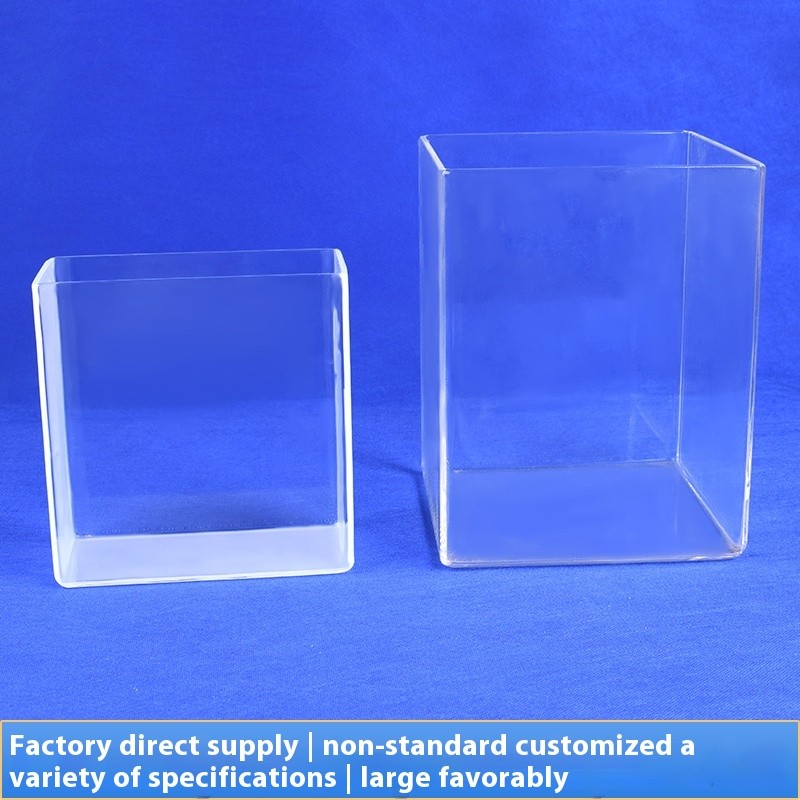 wholesale Corrosion resistant quartz square cylinder cleaning tank box quartz glass square cylinder wholesale Quartz test tube custom quartz semi-circ