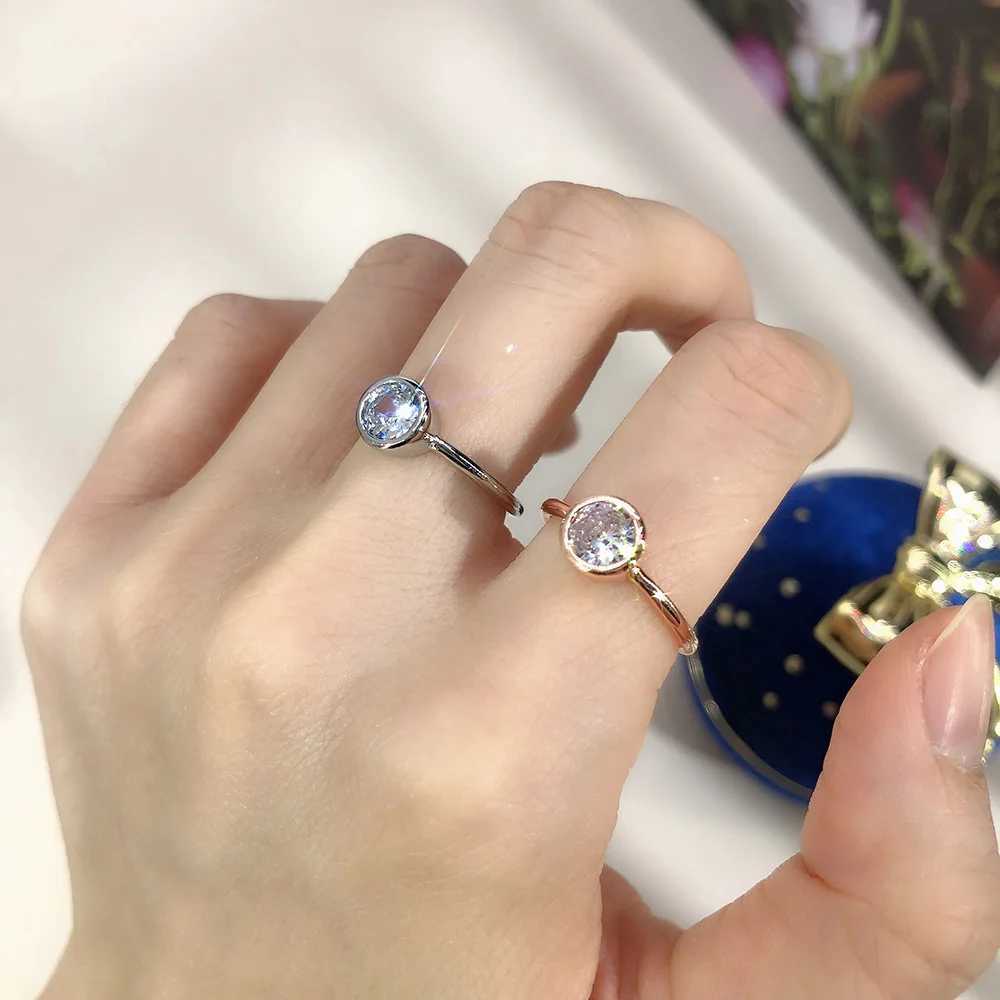 Vintage Korean Fashion Promise Dating Ring For Women Girl Shiny Zircon Elegant Gift For Girlfriend Kpop Accessories Jewelry R135W251017