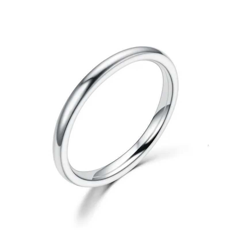 2024 New 1mm Simple Stainless Steel Circle Rings for Women Fashion Super Fine Girls Engagement Ring Jewelry Accessories GiftsW251017