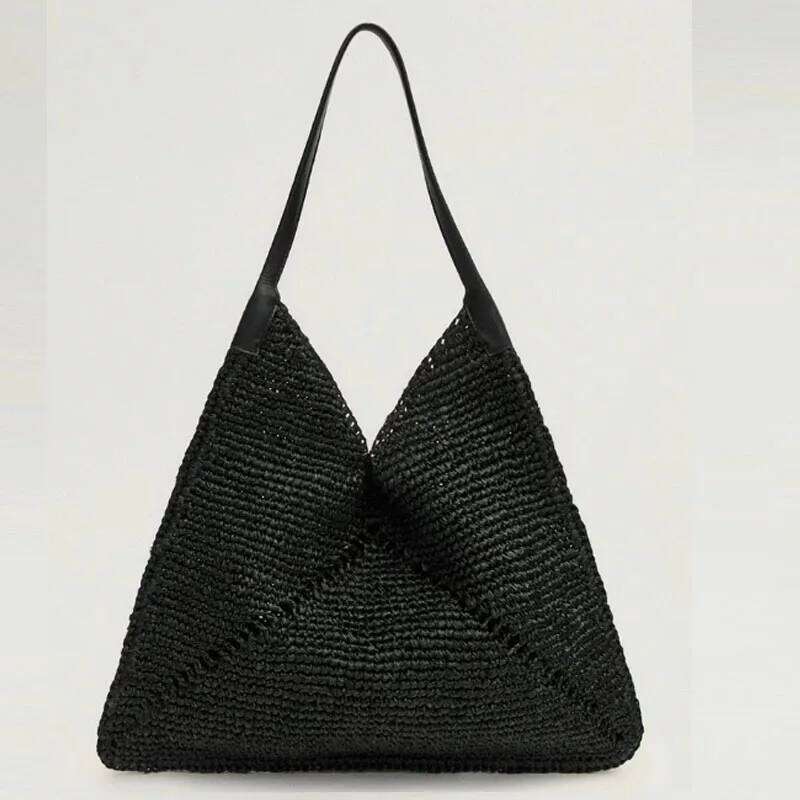 Designer Bags Large Capacity Women' Tote Sewn Folding Straw Shoulder Handbag Woven Beach Vacation Bag Hot Selling