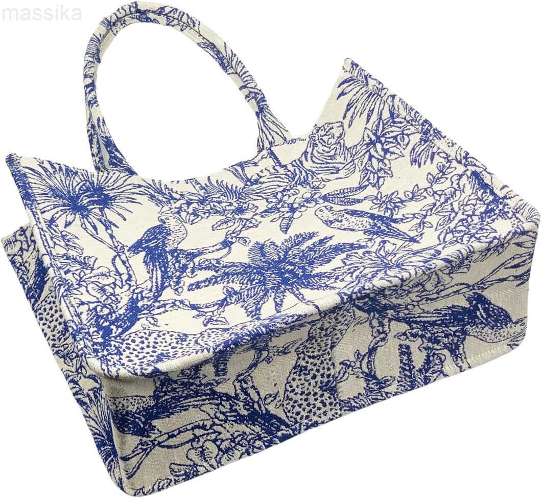 Luxury Large Tote Bag Retro Embroidery Jacquard Handbag Cotton Linen Bags for Women M251017