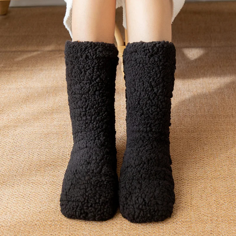 Thickened Thermal Socks Women Winter Warm Home Soft Thickened Plus Velvet Sleeping Anti Slip Floor Slipper Sock Halloween Gift 251017