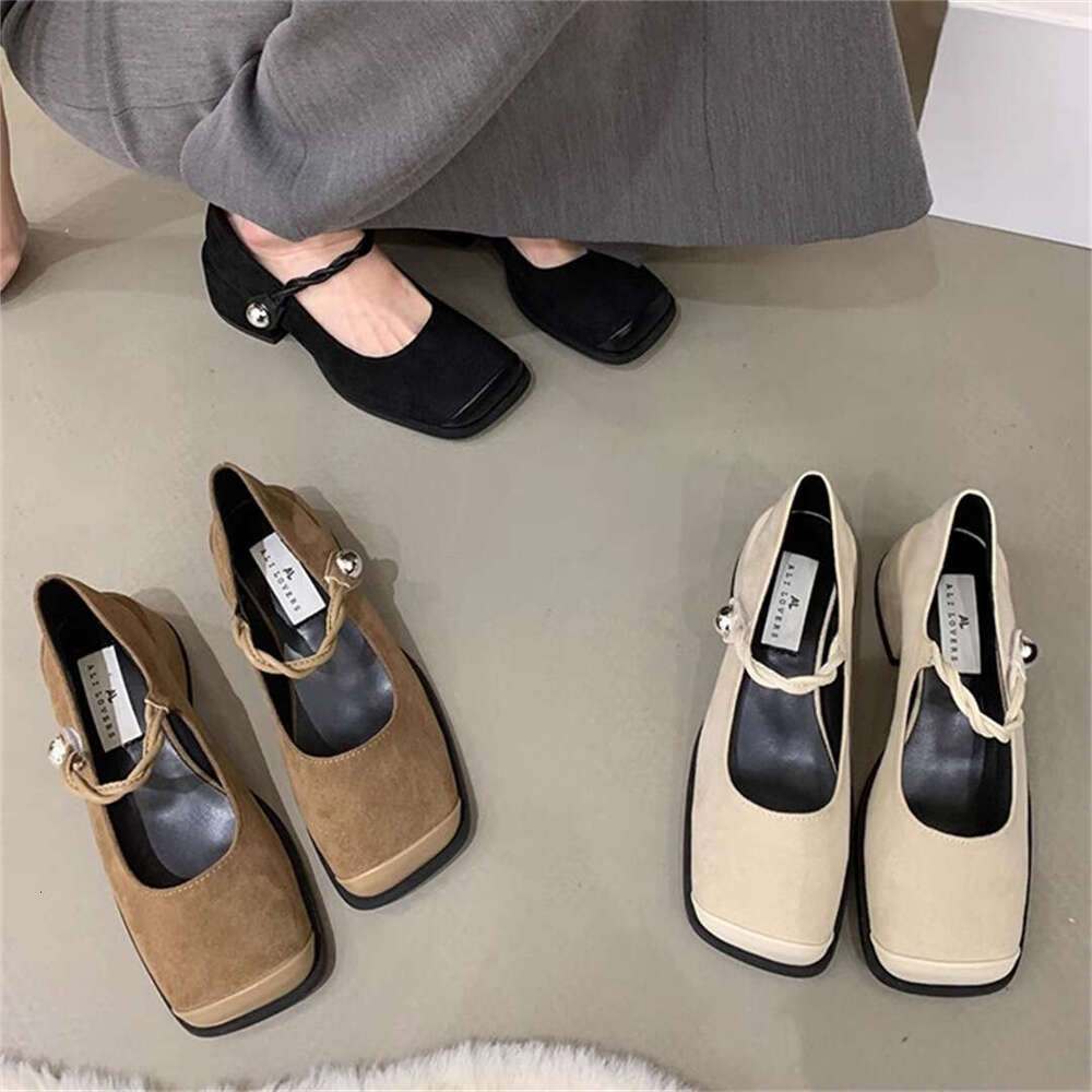Women's 2025 New Spring Designer Shoe French Elegant Chunky Heel Mary Jane, Versatile Gentle Single Shoes for Evening Occasions