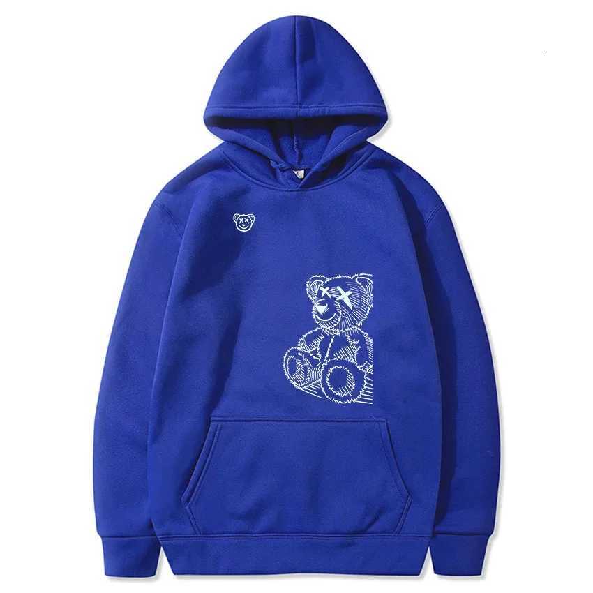 Creative design bear print hoodie mens daily leisure outdoor sports loose hoodie comfortable hooded sweatshirt Z251017