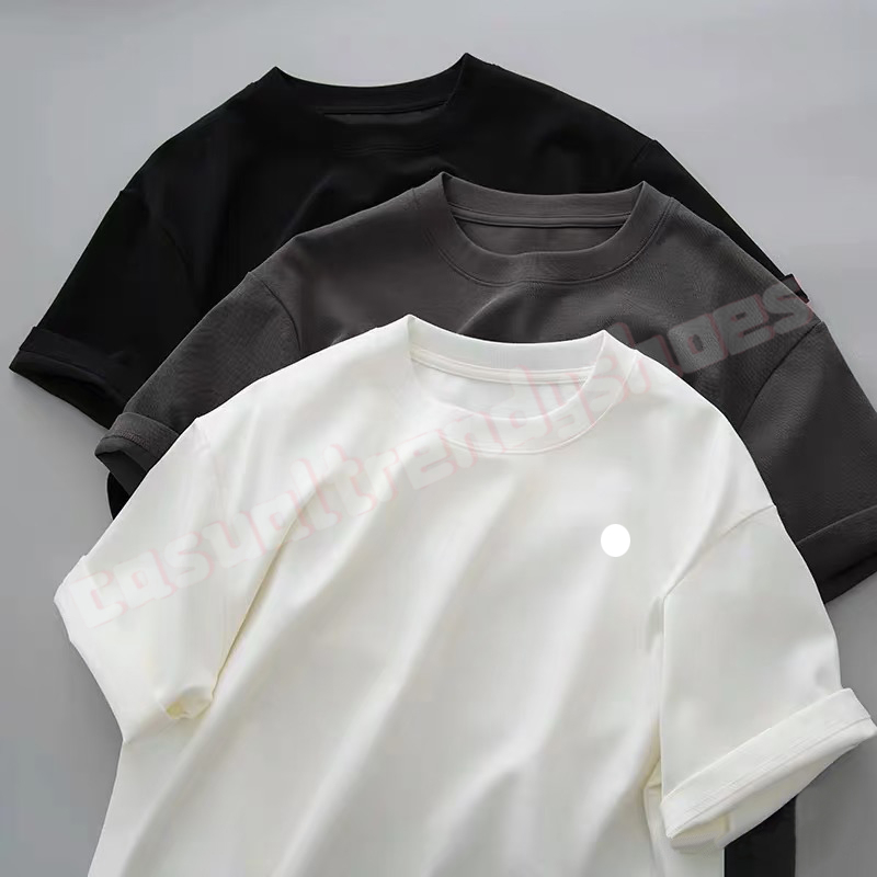 Yoga T-shirts Midnight Green Black White Red Pink Blue Warm Sweatshirts Silver 3D Logo on Chest Loose Sweatwear Unisex Casual Sweat Tops
