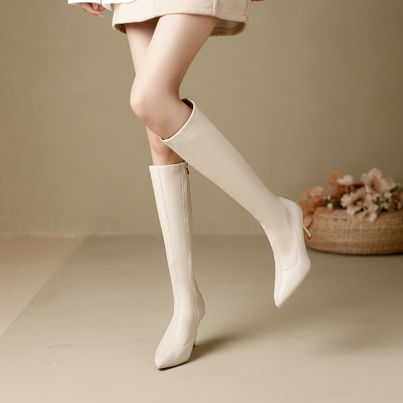 Designer boots boots designer womens high heels Knee Boots Soft leather high-heeled slender boots designer pointed toe heels elastic boots Fashion Boo