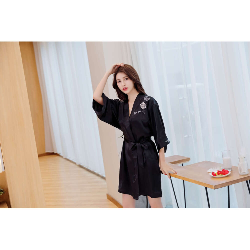 Women's Pajamas Spring and Autumn Korean Style Fresh Ladies New Handmade Embroidered Cardigan Nightdress Loose Lace Homewear